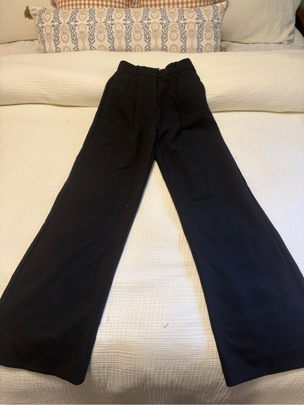 Abercrombie Sloane Tailored Wide Leg Pants Black 24 00